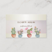 Carte De Visite Cactus à rayures modernes Succulent (Devant)