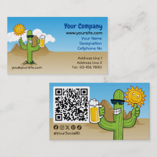 Carte De Visite Cactus avec bière