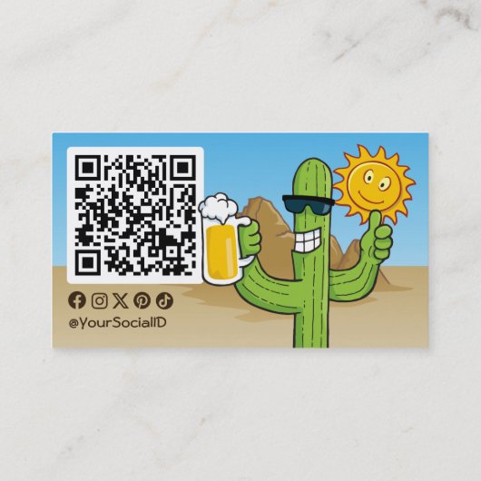 Carte De Visite Cactus avec bière (Dos)