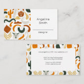 Carte De Visite Cactus boho du désert de cowboy occidental (Devant / Derrière)