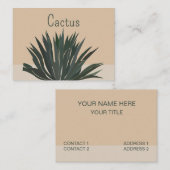 Carte De Visite Cactus Cacti Succulente (Devant / Derrière)