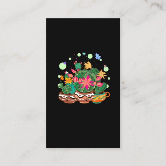 Carte De Visite Cactus Cactus Coloful Flowers Cacti Garden Art (Devant)