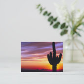 Carte De Visite Cactus de coucher du soleil de désert (Debout devant)