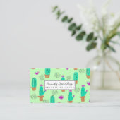 Carte De Visite Cactus Doodles de verdure | Vert (Debout devant)