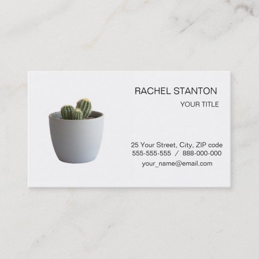 Carte De Visite Cactus en pot (Devant)