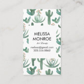 Carte De Visite Cactus et succulents, désert aquarelle illustrée (Dos)