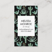 Carte De Visite Cactus et succulents, désert aquarelle illustrée (Dos)