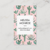 Carte De Visite Cactus et succulents, désert aquarelle illustrée (Dos)