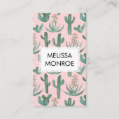 Carte De Visite Cactus et succulents, désert aquarelle illustrée (Devant)
