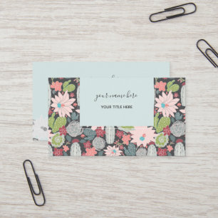 Carte De Visite Cactus et verts succulents de plantes, motif de