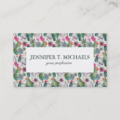 Carte De Visite Cactus exotique d'aquarelle de Boho et motif (Devant)