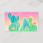 Carte De Visite Cactus exotique tropical moderne illustration yoga (Dos)