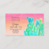Carte De Visite Cactus exotique tropical moderne illustration yoga (Devant)