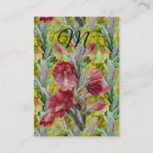 CARTE DE VISITE CACTUS FLEURIER, FLEURS JAUNES ROUGES FLEURS (Dos)