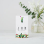 Carte De Visite Cactus Floral Rustique Sud-Ouest Bohème Chic (Debout devant)