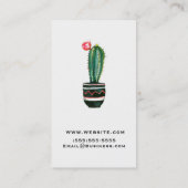 Carte De Visite Cactus Floral Rustique Sud-Ouest Bohème Chic (Dos)