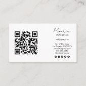 Carte De Visite Cactus Illustration Fun Boho mignon QR Icônes soci (Dos)