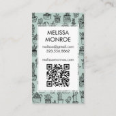 Carte De Visite Cactus mignons et succulents Code QR Merci de comm (Dos)
