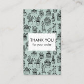 Carte De Visite Cactus mignons et succulents Code QR Merci de comm (Devant)
