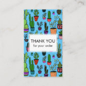 Carte De Visite Cactus mignons et succulents Code QR Merci de comm (Devant)