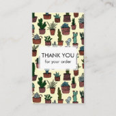 Carte De Visite Cactus mignons et succulents Code QR Merci de comm (Devant)