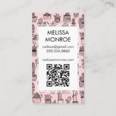 Carte De Visite Cactus mignons et succulents Code QR Merci de comm (Dos)