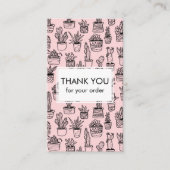 Carte De Visite Cactus mignons et succulents Code QR Merci de comm (Devant)