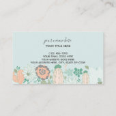 Carte De Visite Cactus Motif Coral Mint Green (Dos)
