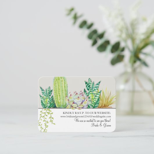 Carte De Visite Cactus occidental rustique de désert du site Web (Debout devant)