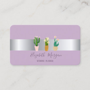 Carte De Visite Cactus Professionnel moderne Succulent Violet