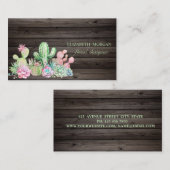 Carte De Visite Cactus professionnels romantiques, Fleurs, Bois fo (Devant / Derrière)