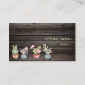Carte De Visite Cactus romantique Bois foncé (Devant)