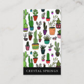 Carte De Visite Cactus Succulents Botanique Plante Doodle mignon (Devant)