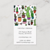 Carte De Visite Cactus Succulents Botanique Plante Doodle mignon (Dos)