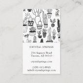 Carte De Visite Cactus Succulents Botanique Plante Doodle mignon (Dos)