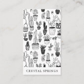 Carte De Visite Cactus Succulents Botanique Plante Doodle mignon (Devant)