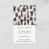 Carte De Visite Cactus Succulents Botanique Plante Doodle mignon (Dos)