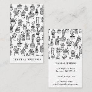 Carte De Visite Cactus Succulents Botanique Plante Doodle mignon