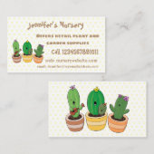 Carte De Visite Cactus trio chantante mignonne dessin animé (Devant / Derrière)