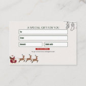 Carte de visite cadeau 100 $ (Dos)