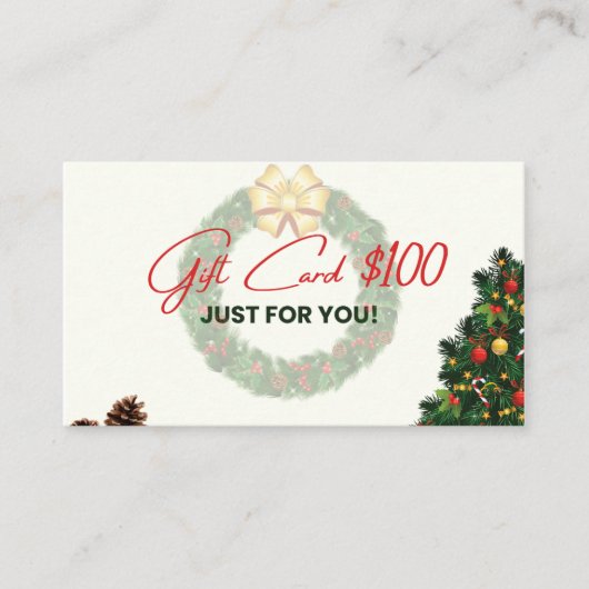 Carte de visite cadeau 100 $ (Devant)