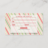 Carte de visite cadeau 50% de réduction (Dos)