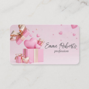 Carte De Visite Cadeau Anniversaire Blanc Rose Or Ballons