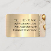 Carte De Visite Cadeau Anniversaire Blanc Rose Or Ballons (Dos)