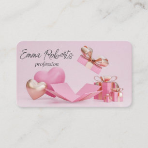 Carte De Visite Cadeau Anniversaire Blanc Rose Or Ballons