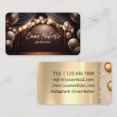 Carte De Visite Cadeau Anniversaire Blanc Rose Or Ballons (Devant / Derrière)