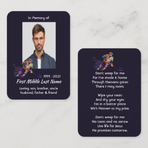 Carte De Visite Cadeau commémoratif chrétien Joueur de hockey Spor