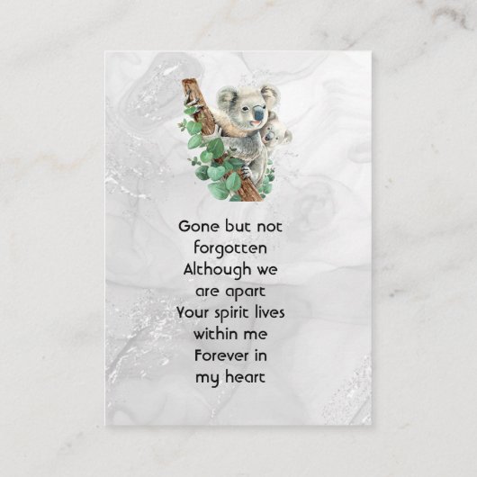 Carte De Visite Cadeau commémoratif Koala mignon Enfants (Dos)