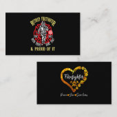 Carte De Visite Cadeau de pompier| Pompier retraité et fier (Devant / Derrière)