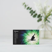 Carte De Visite Cadeau de ski de neige (Debout devant)